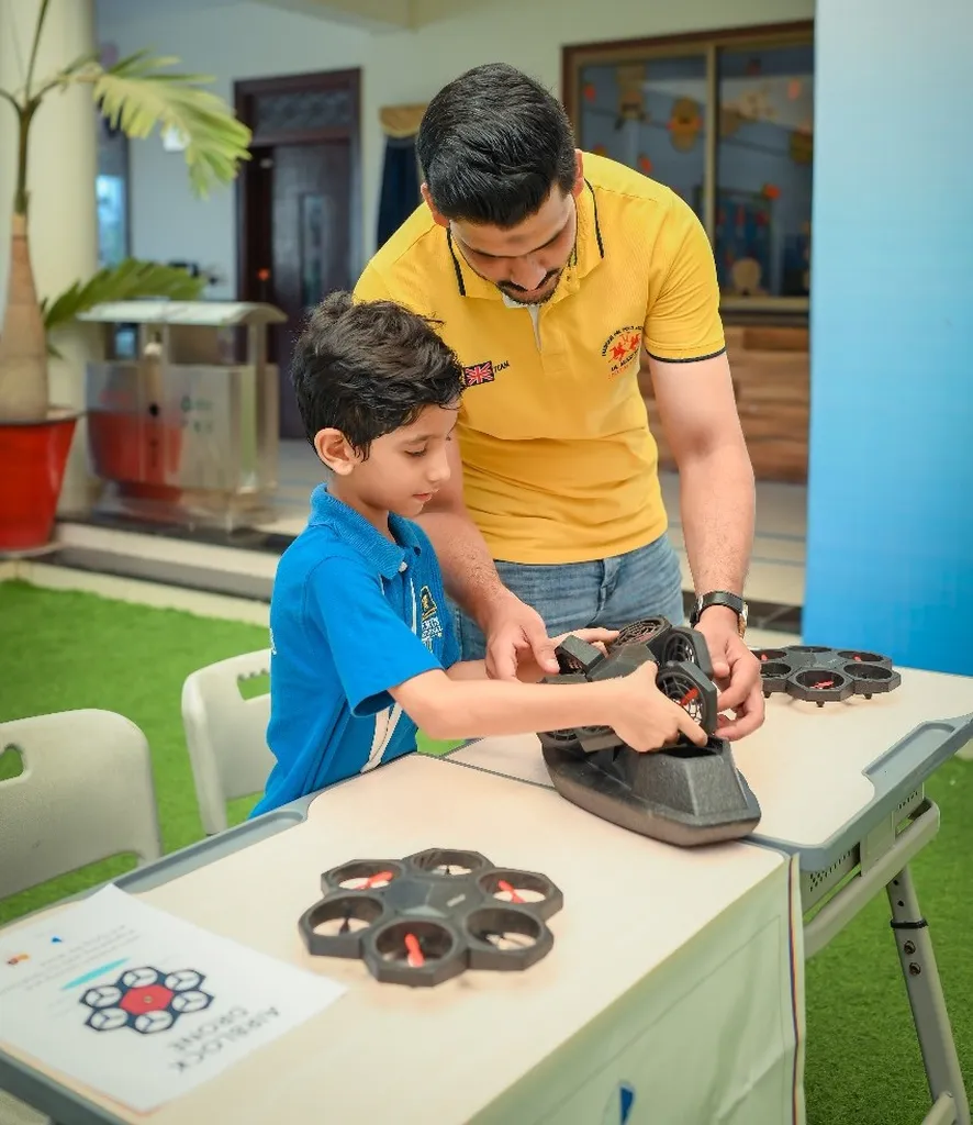 Student exploring drone technology